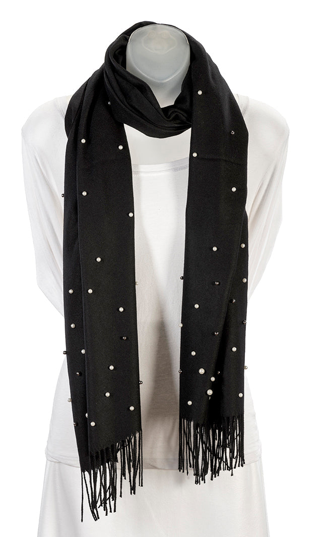 Black Cashmere and Pearl Pashmina
