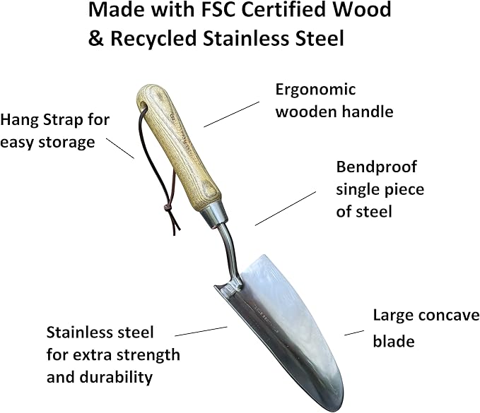 Garden Planting Set - Includes Classic Trowel, Transplanter, Bulb Planter
