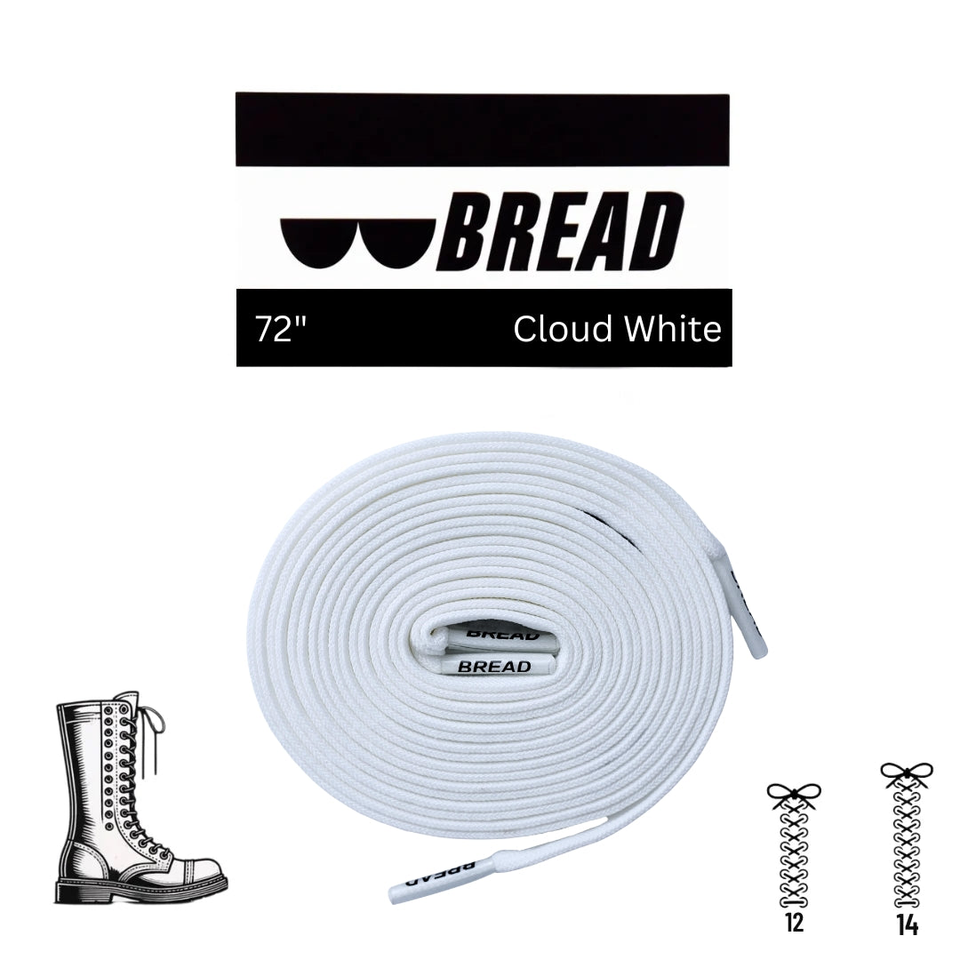 Bread Cloud White Elastic Shoelaces