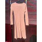 Button-Up Long Sleeve Sweater Dress – M