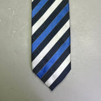 Alexander Julian Colours Handmade Men's Necktie – Blue/White/Black Stripe