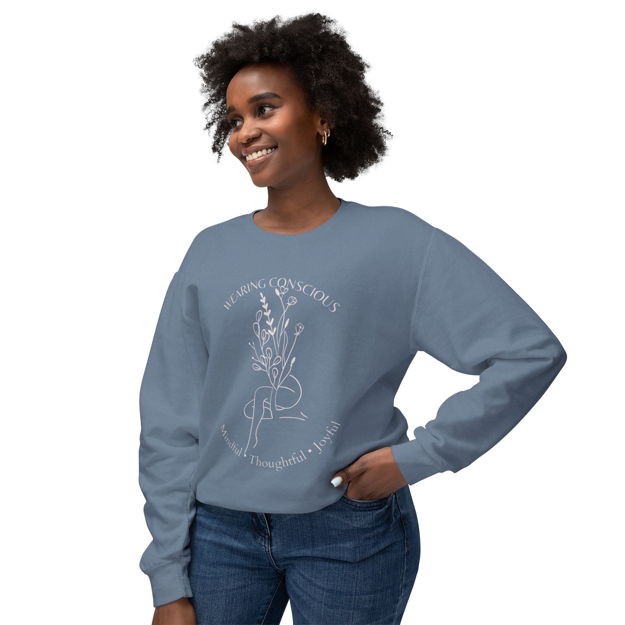Spring Mindfulness Crewneck Sweatshirt - Joyous and Conscious Design
