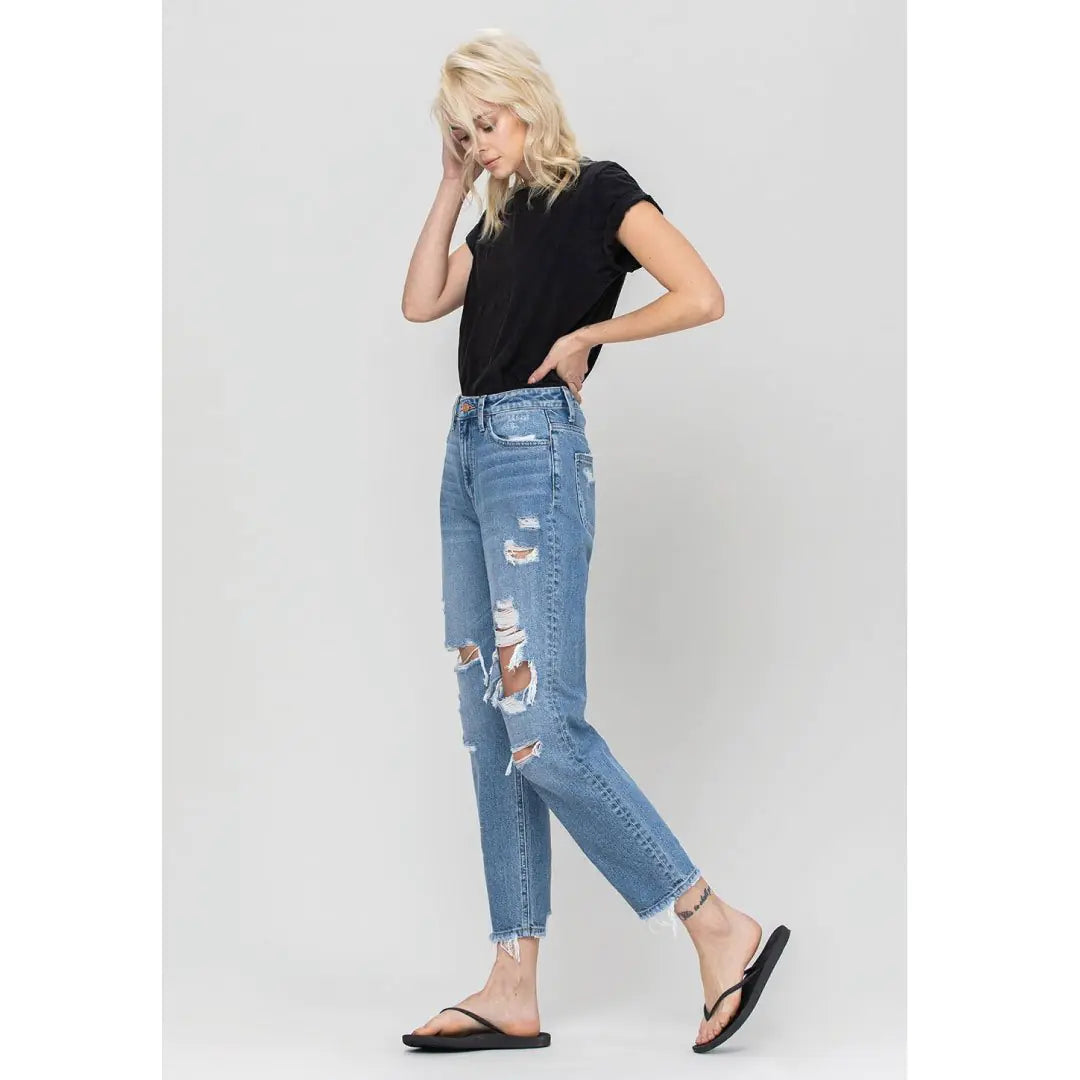 Distressed Mom Jeans