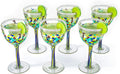 The Wine Savant Recycled Glass Wine Glasses - Mexican Wine Glasses Set of 6, Mexican Luxury Hand Blown Wine and Water Glasses (8 ounces each) Cobalt Cinco De Mayo Glasses - Confetti Wine Glasses-3