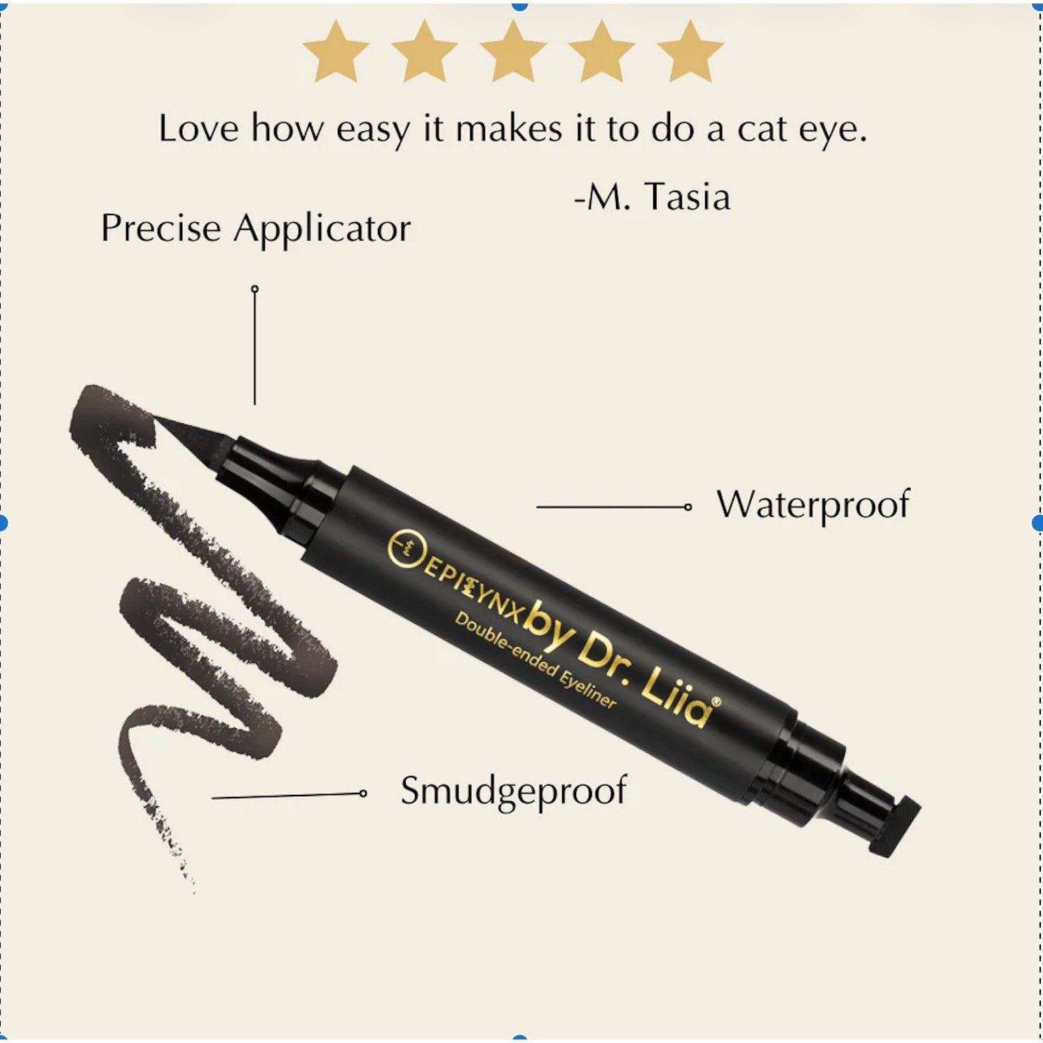EpiLynx Double-Ended Liquid Eyeliner – Black M8
