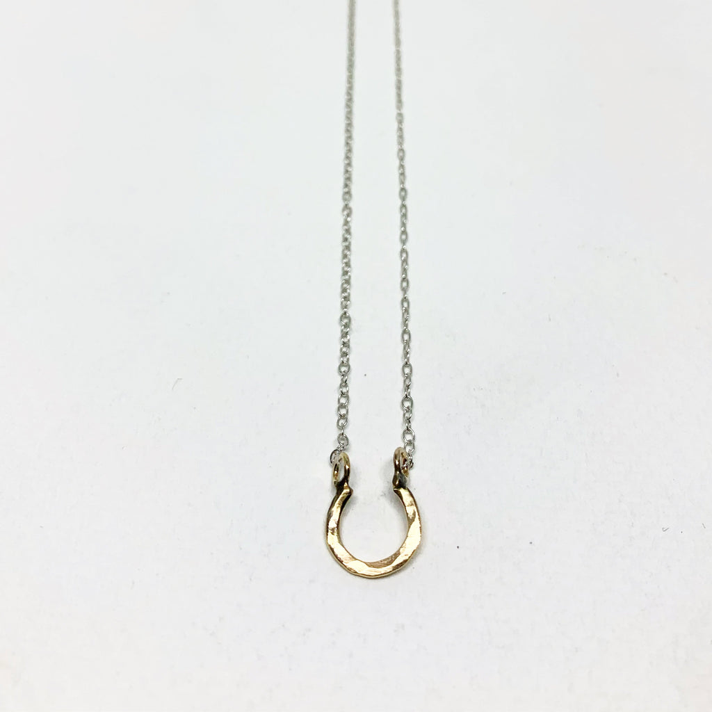 Mini Lucky Horseshoe Charm Necklace-1