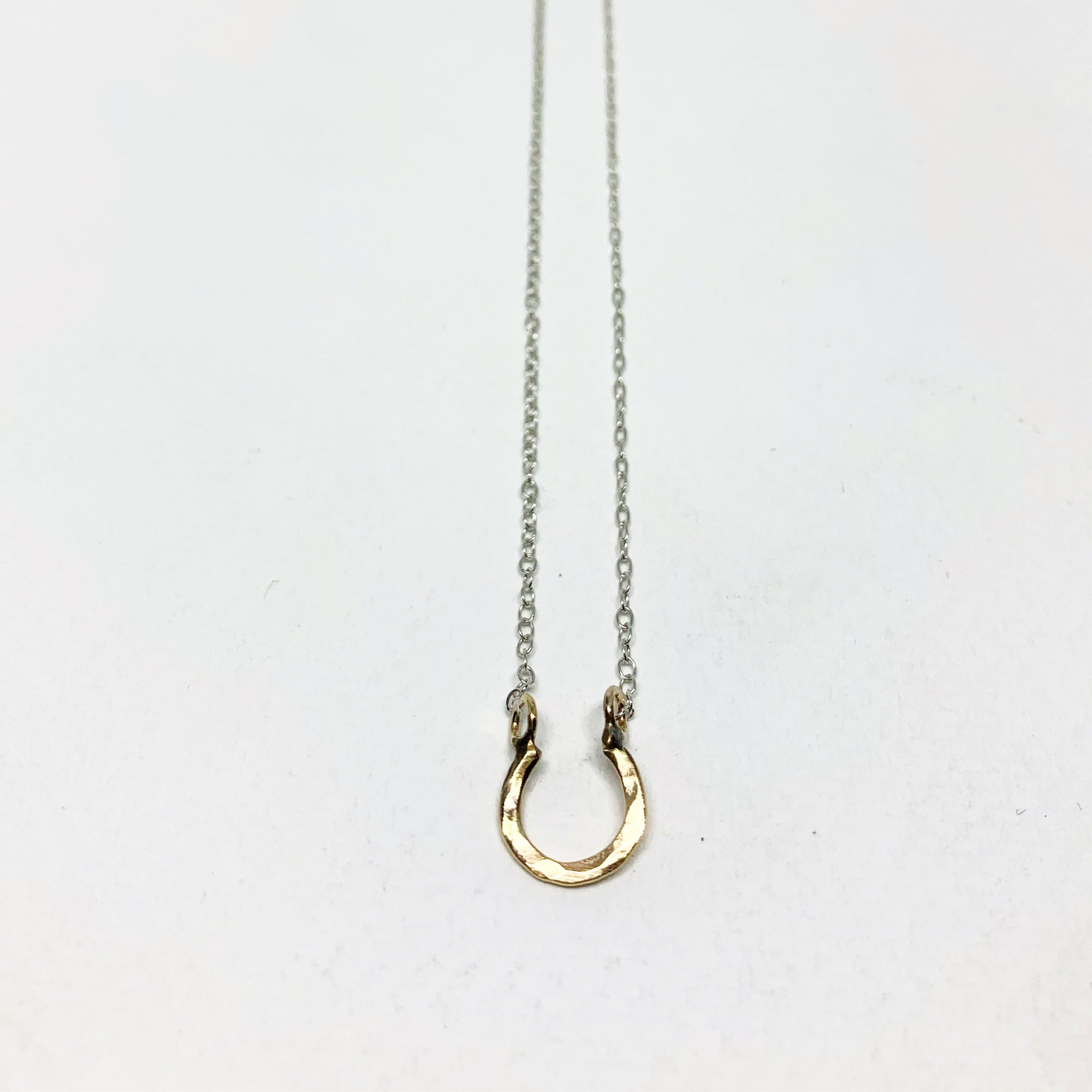 Mini Lucky Horseshoe Charm Necklace-1