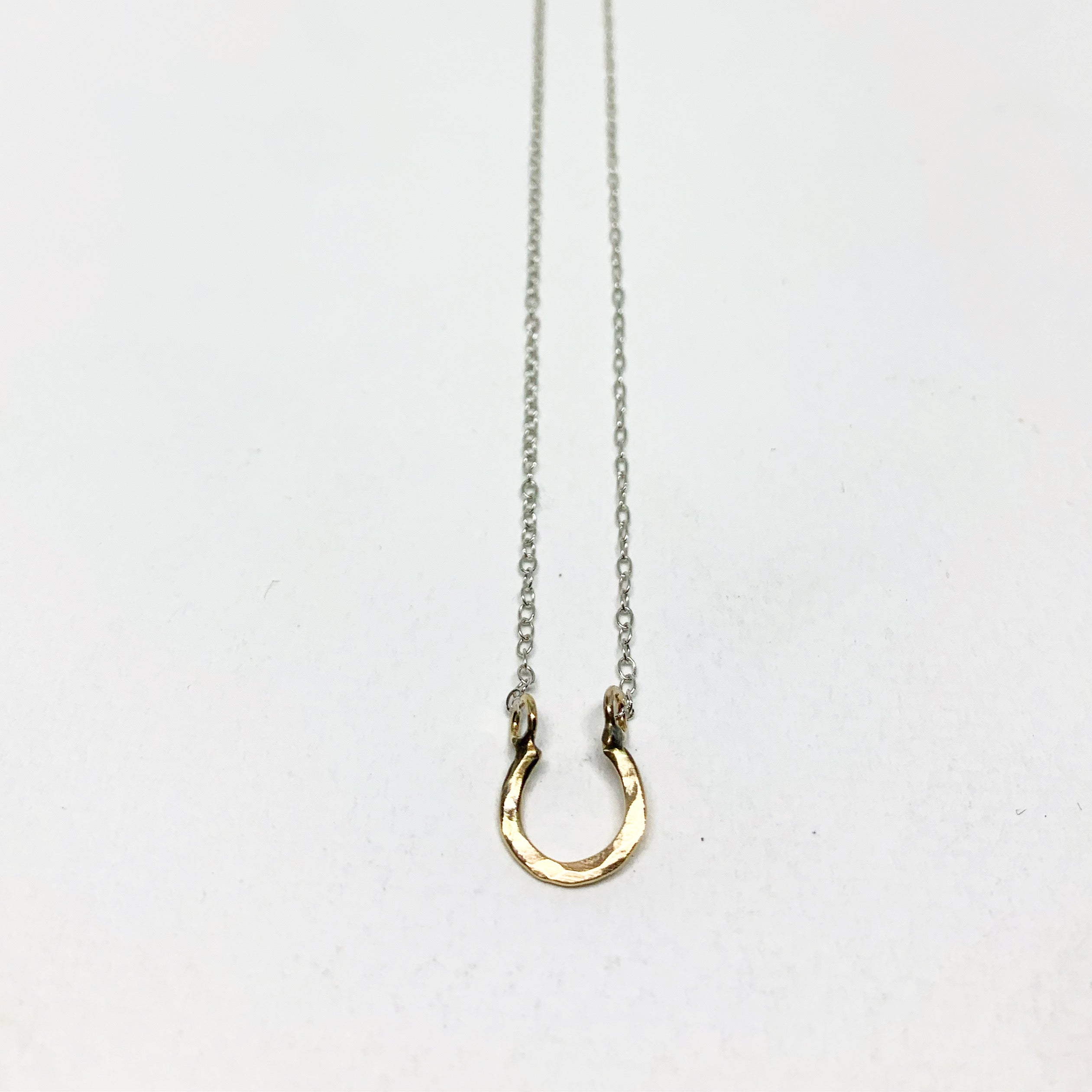 Mini Lucky Horseshoe Charm Necklace-1