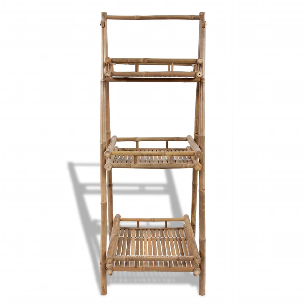 vidaXL 3-Tier Folding Bamboo Plant Rack-1