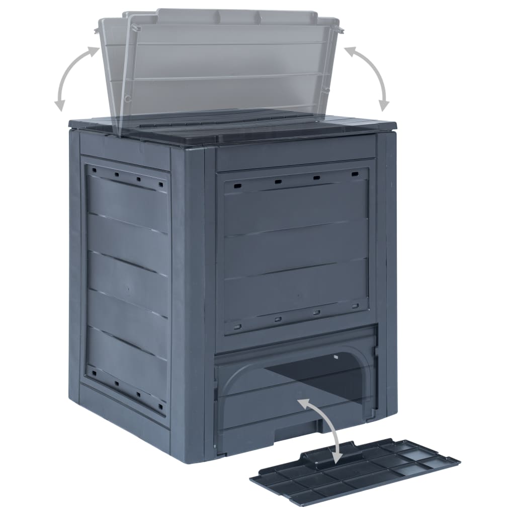 vidaXL Garden Composter Gray 23.6"x23.6"x28.7" 68.7 gal-2