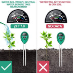 The COMPLETE 3-IN-1 pH, Moisture + Lighting Soil Meter