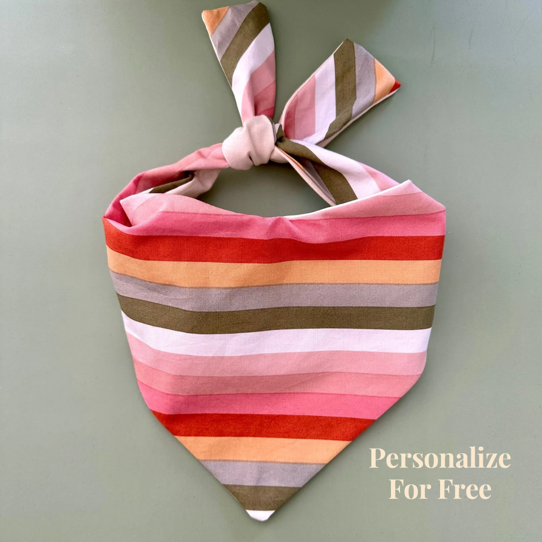 Boho Stripes Dog Bandana – Personalization Available!