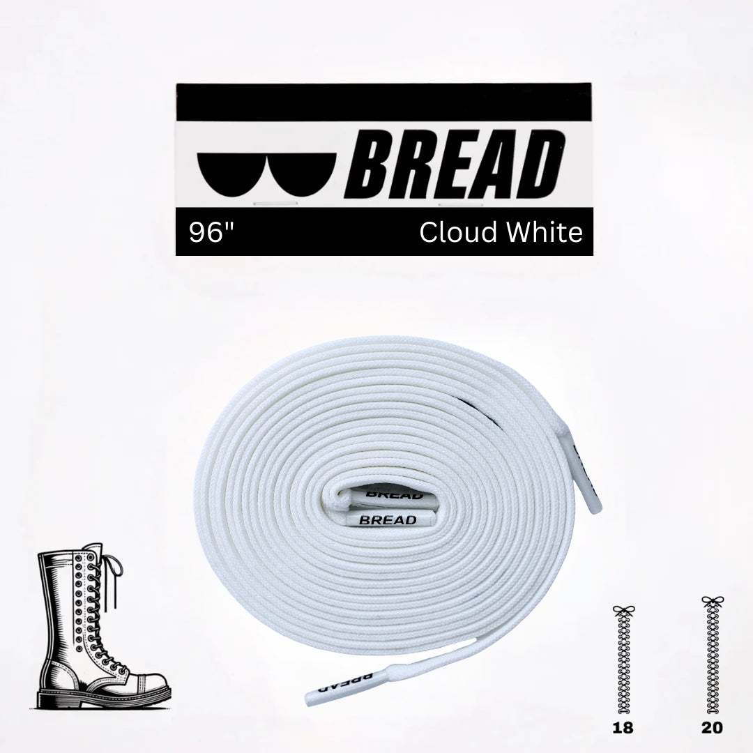Bread Cloud White Elastic Shoelaces