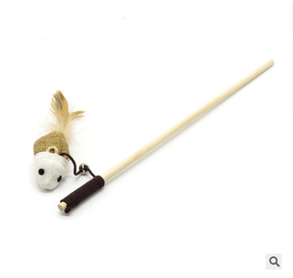 Whisker Whirligig: Handcrafted Solid Wood Cat Toy-0