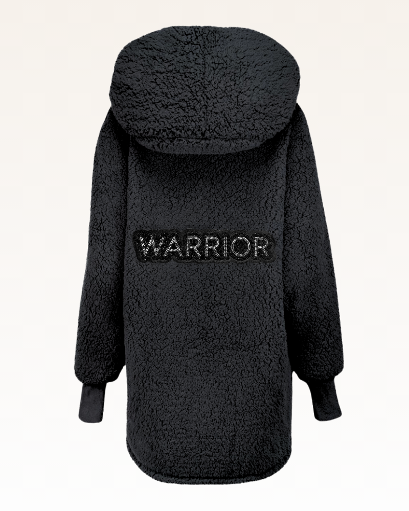 The Warrior Effect™ by Jill Martin Bedazzled Logo Sherpa Lounger Jacket