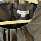 New With Tags Pre-Owned Calvin Klein Vegan Leather Sleeveless Top Vest - Black