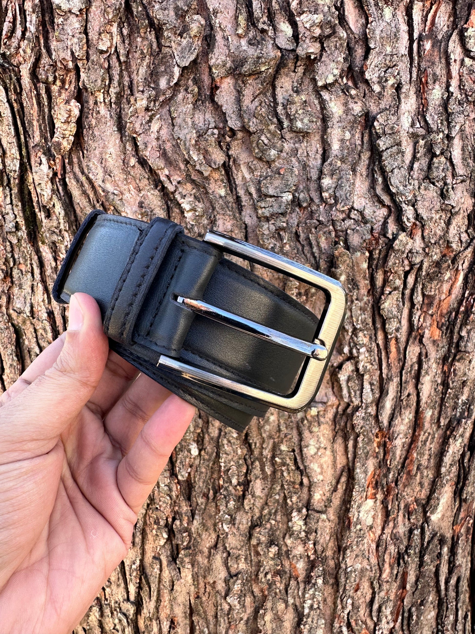 Handmade Black Leather Belt-2