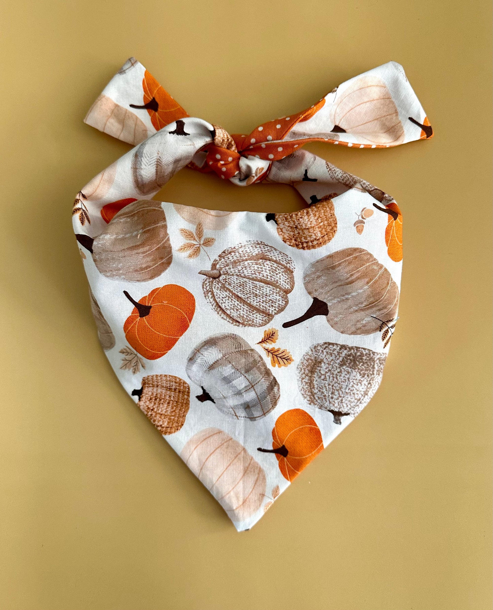 Autumn Pumpkin Dog Bandana – Personalization Available!