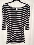 White House Black Market Striped 3/4-Sleeve Blouse