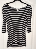 White House Black Market Striped 3/4-Sleeve Blouse
