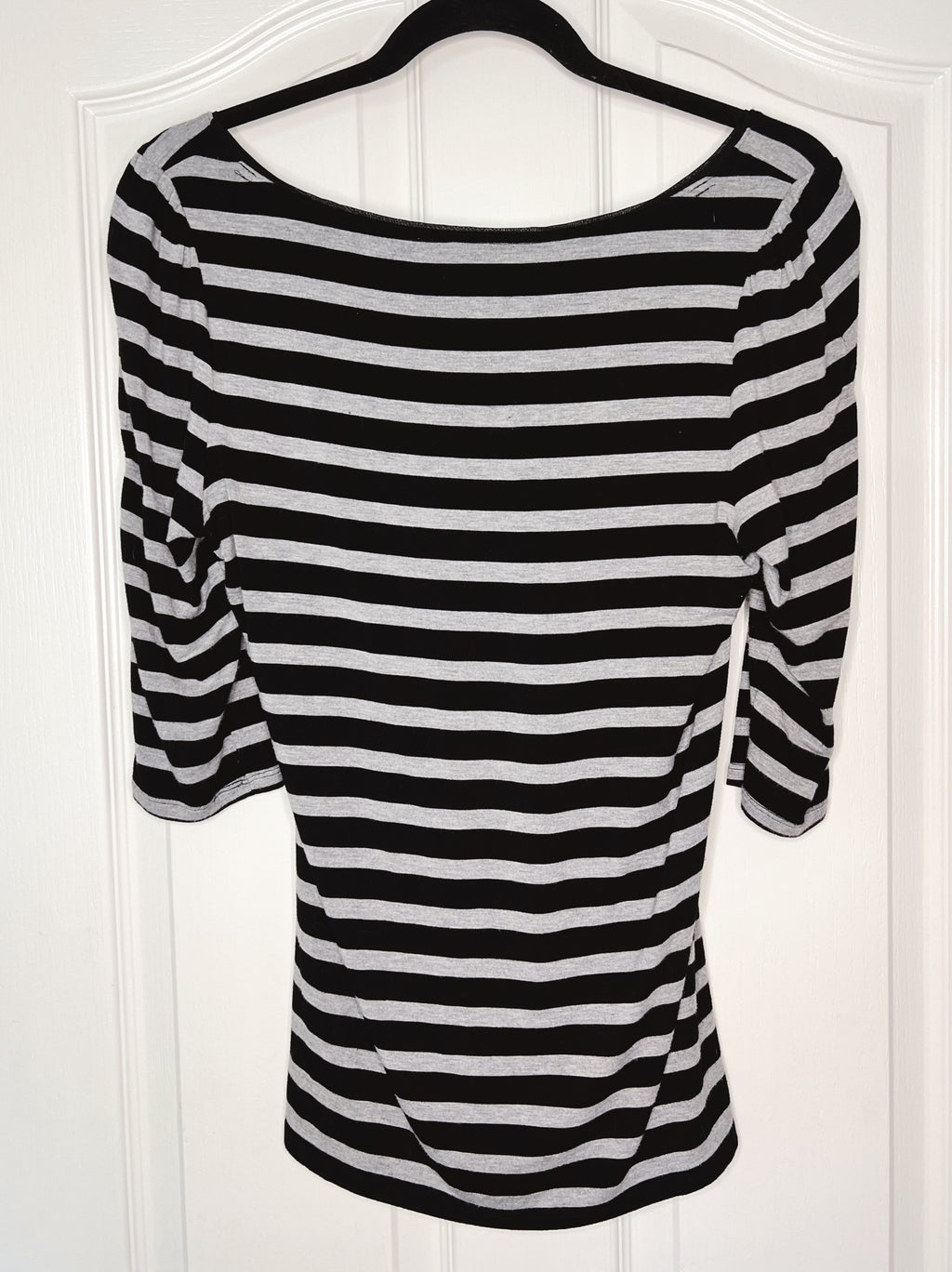 White House Black Market Striped 3/4-Sleeve Blouse