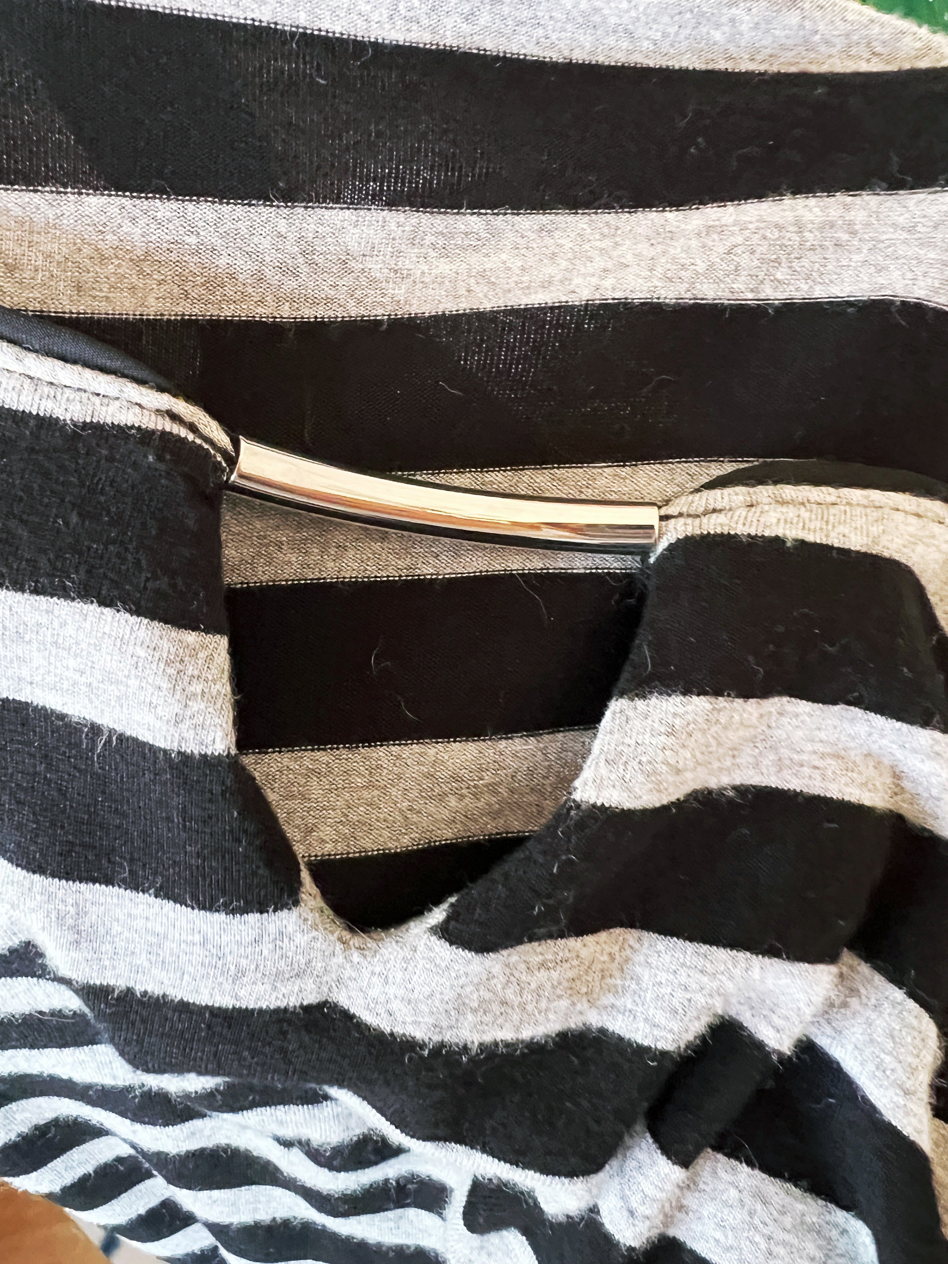 White House Black Market Striped 3/4-Sleeve Blouse