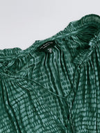 Anthropologie Current Air Pleated Tiered Jacquard Mini Dress – Jade Green