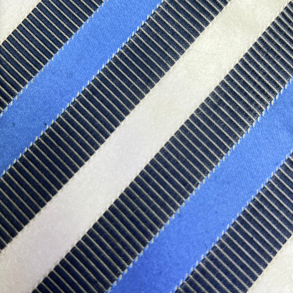 Alexander Julian Colours Handmade Men's Necktie – Blue/White/Black Stripe