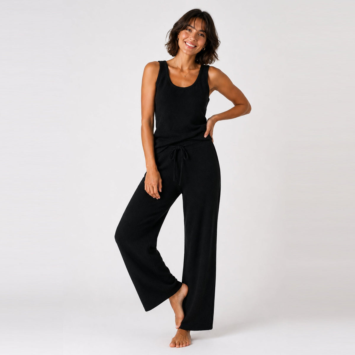 CASHMERE PANTS- BLACK-0