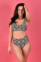 Heather Ruffled Bikini Top in Sugar Pink Floral