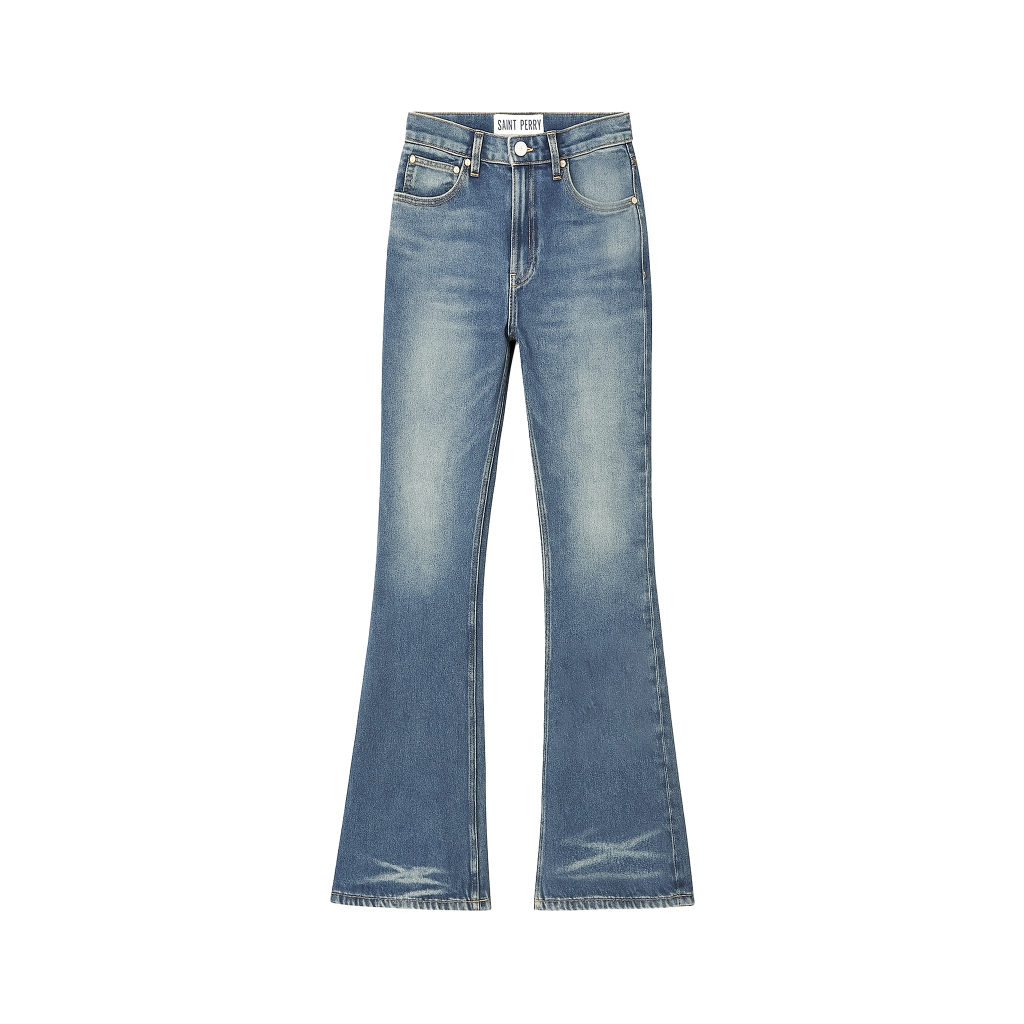Saint Perry Angel Flare Denim Jeans - Mid-Rise Flared Fit