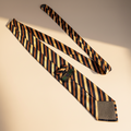 Alexander Julian Colours Pre-Owned Slanted Design Tie – 64" – Orange/Tan/Navy Blue