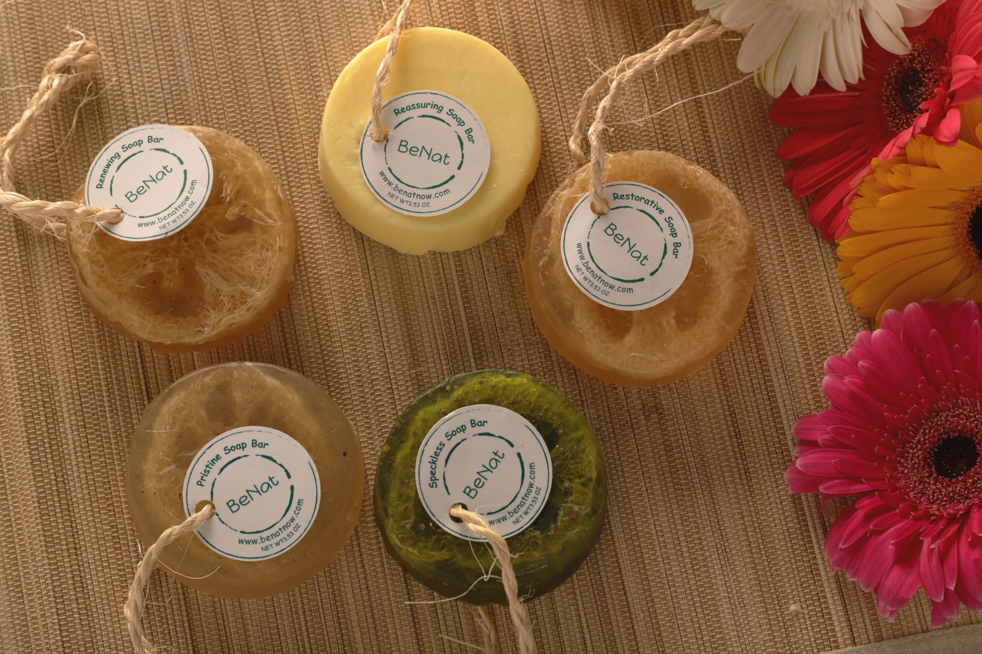 Artisanal Hanging Soap Collection with Loofah