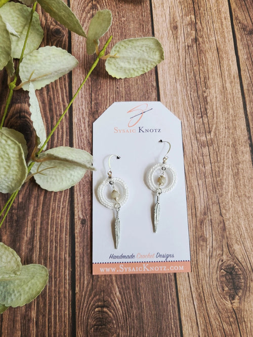 Amazonite Calm Earrings with feather-3