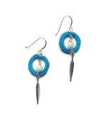 Amazonite Calm Earrings with feather-4