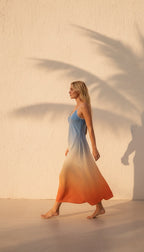 Andromeda Silk Dress in Sunset-4
