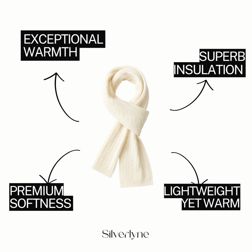 Angora and Wool Knit Scarf – Solid Beige