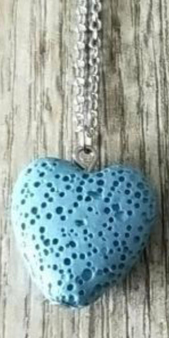 Heart Lava Aromatherapy Necklace-3