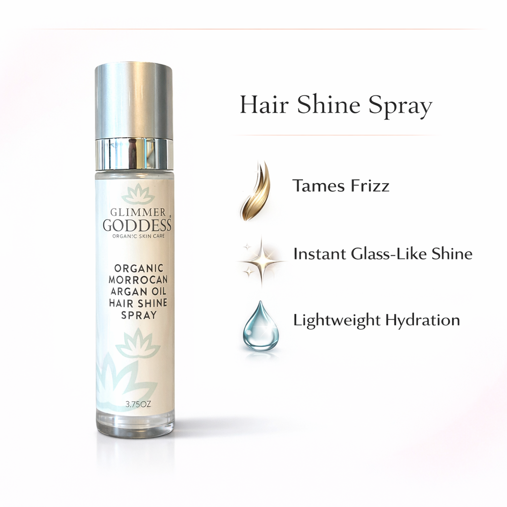 Organic Hair Shine Spray – Frizz Control + Hydration – 4 Oz