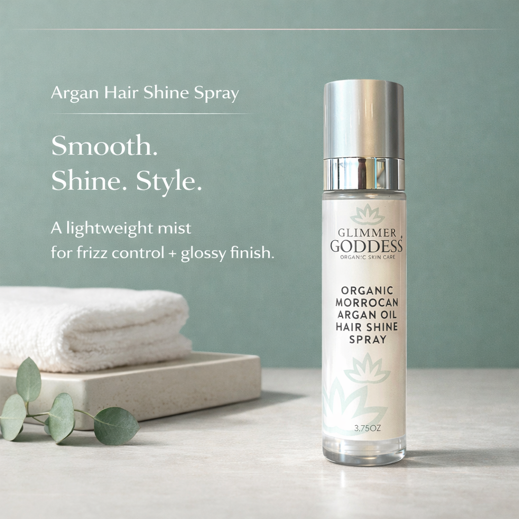 Organic Hair Shine Spray – Frizz Control + Hydration – 4 Oz