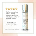 Organic Hair Shine Spray – Frizz Control + Hydration – 4 Oz