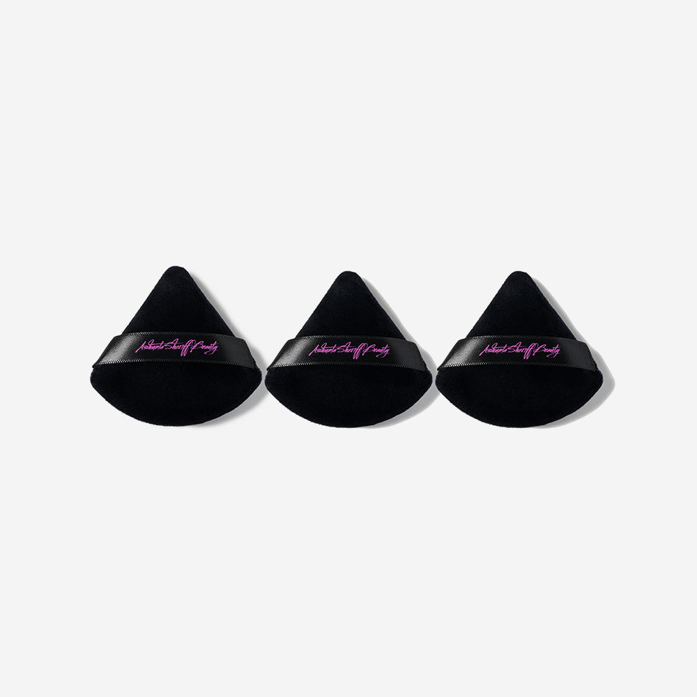 Ashunta Sheriff Beauty Velvet Hypoallergenic Ultra Soft Black Puffs – 3-Pack