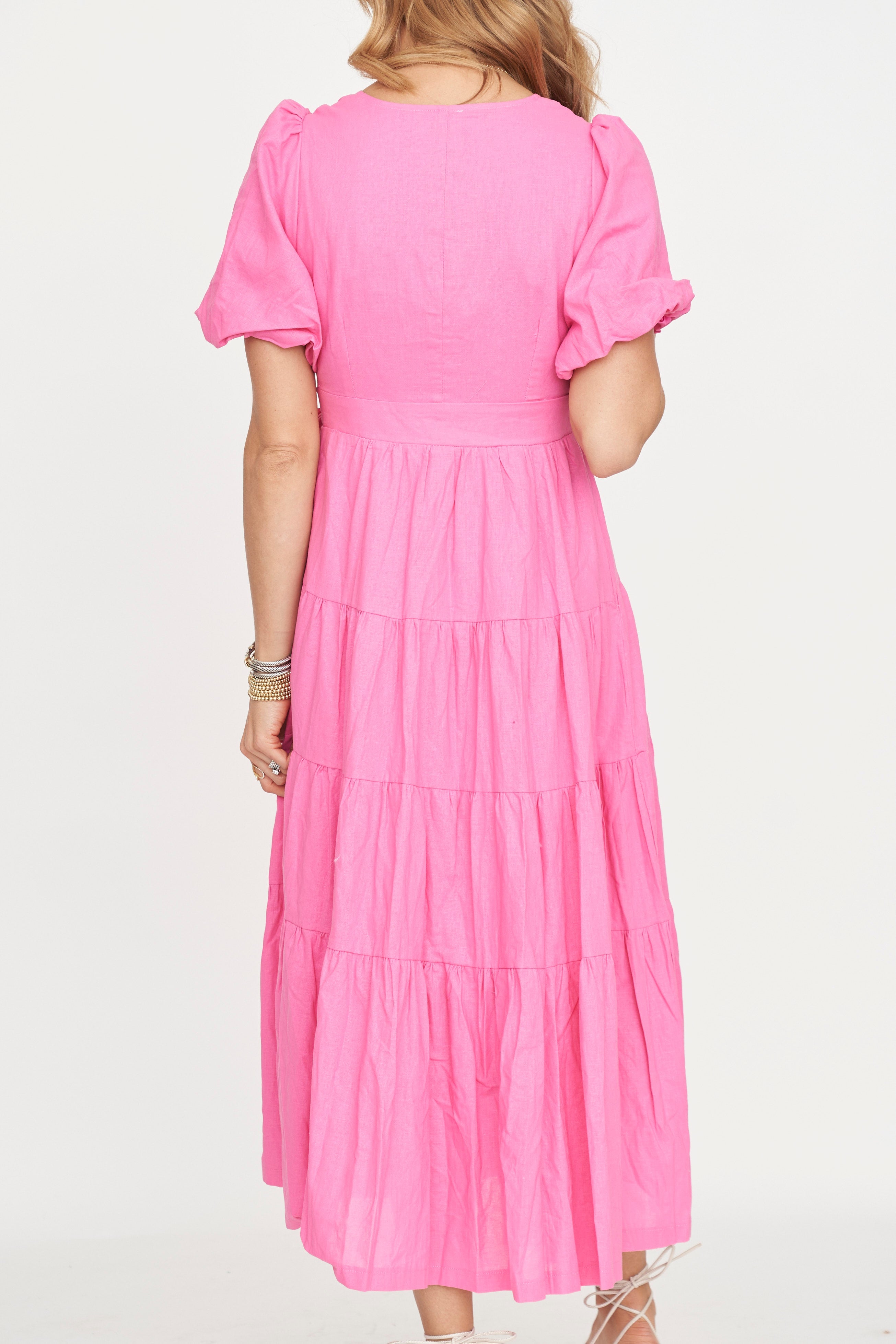 The Nora Wrap Cotton/ Linen Midi Dress