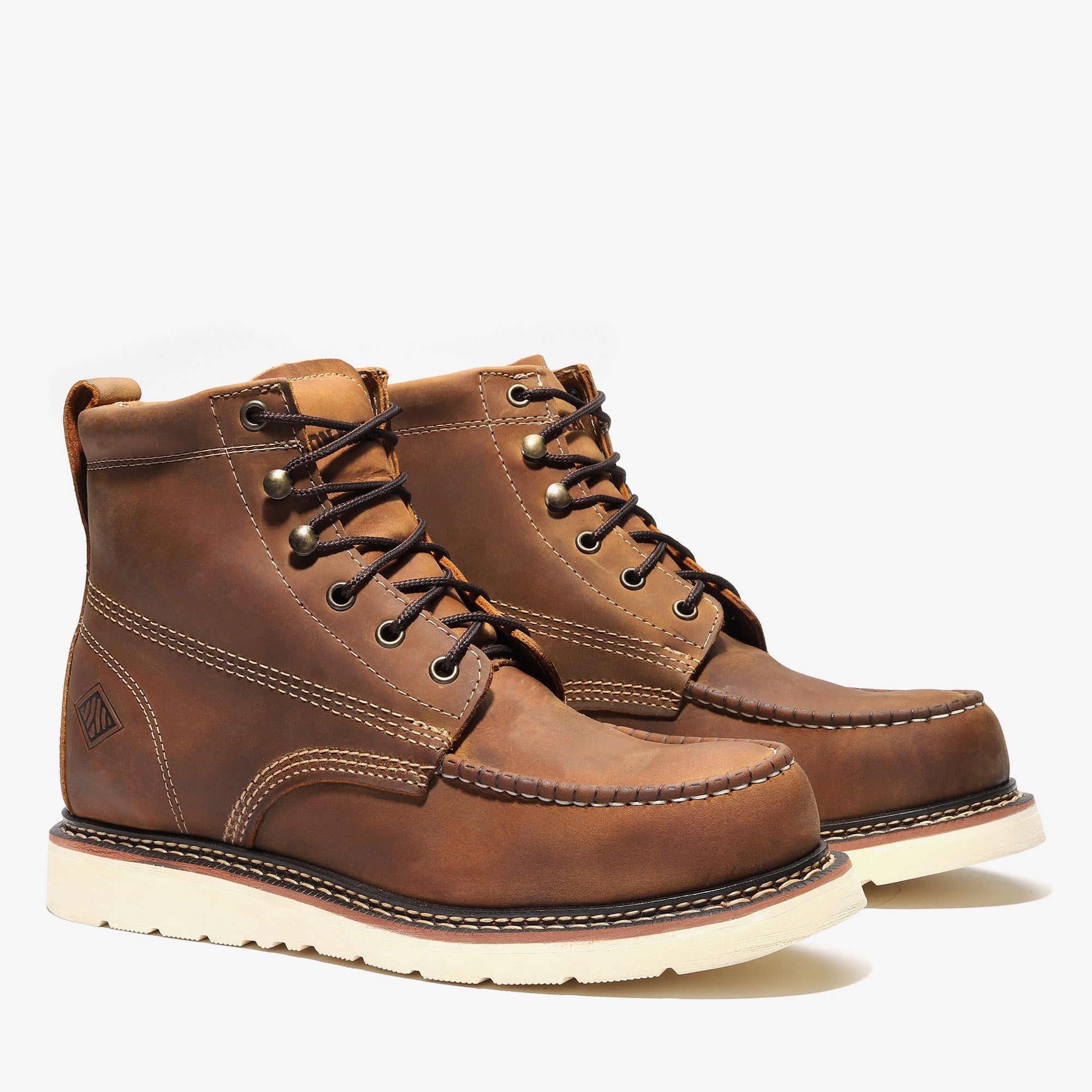 Frontier Classic 6" Moc Toe Steel Toe Boot – Crazy Brown