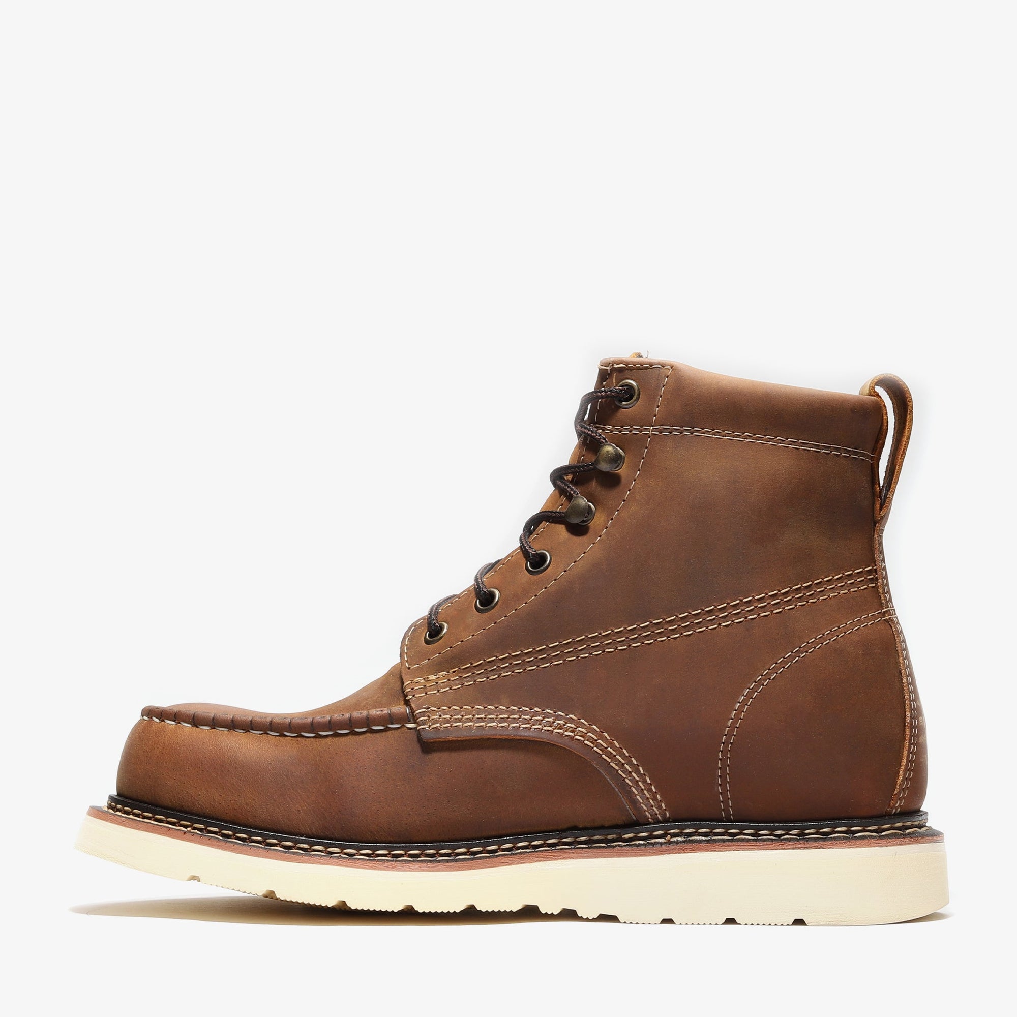 Frontier Classic 6" Moc Toe Steel Toe Boot – Crazy Brown