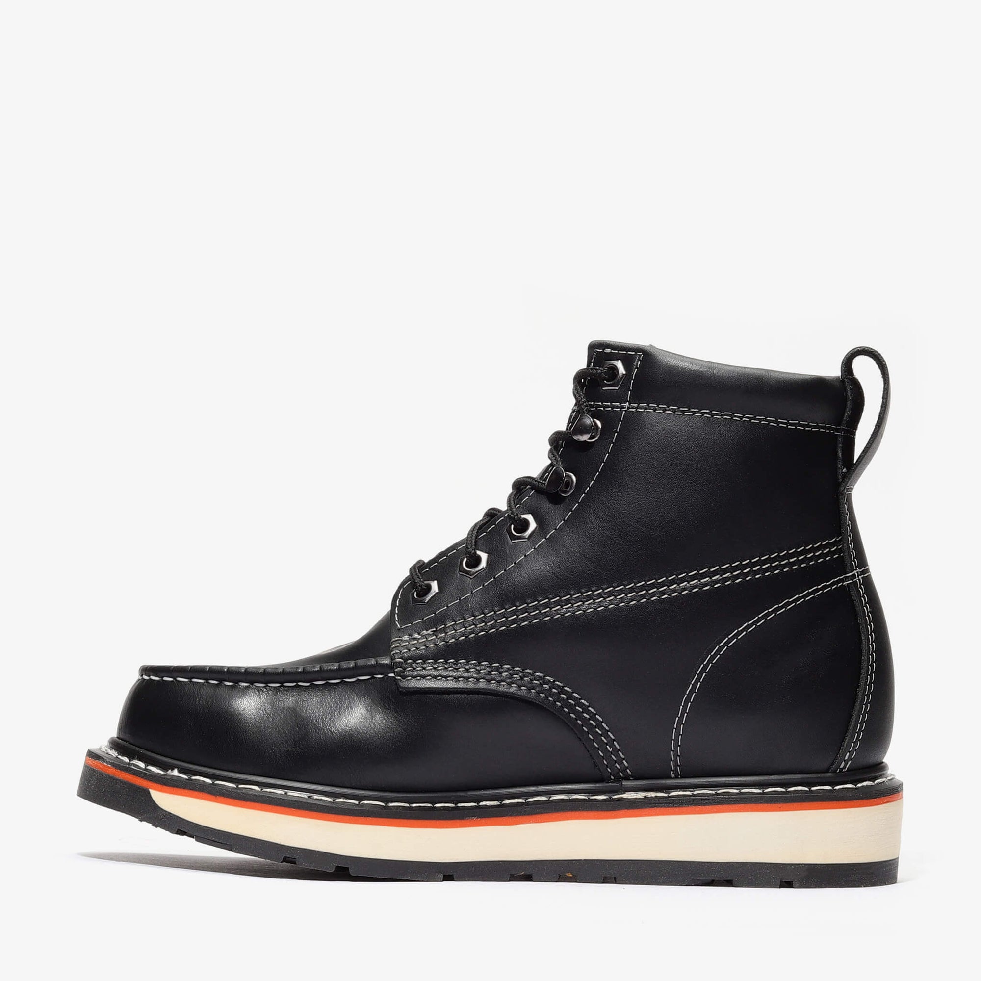 Frontier Dual 6" Moc Toe Steel Toe Boot – Black