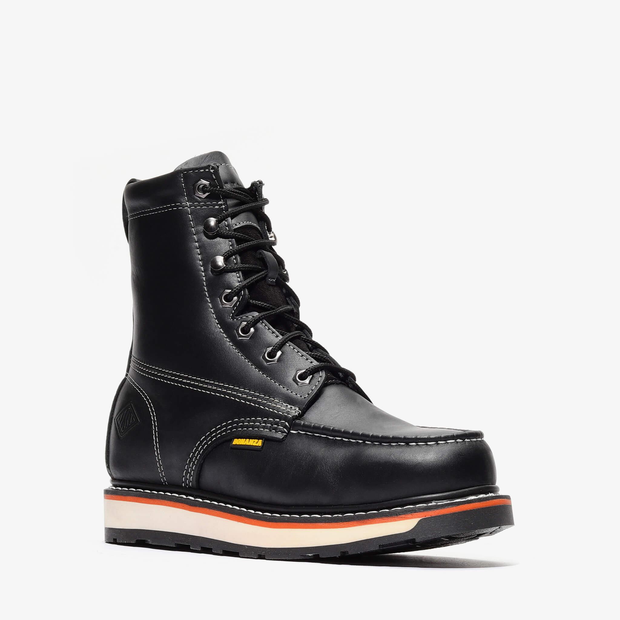 Frontier Dual 8" Moc Toe Steel Toe Boot – Black