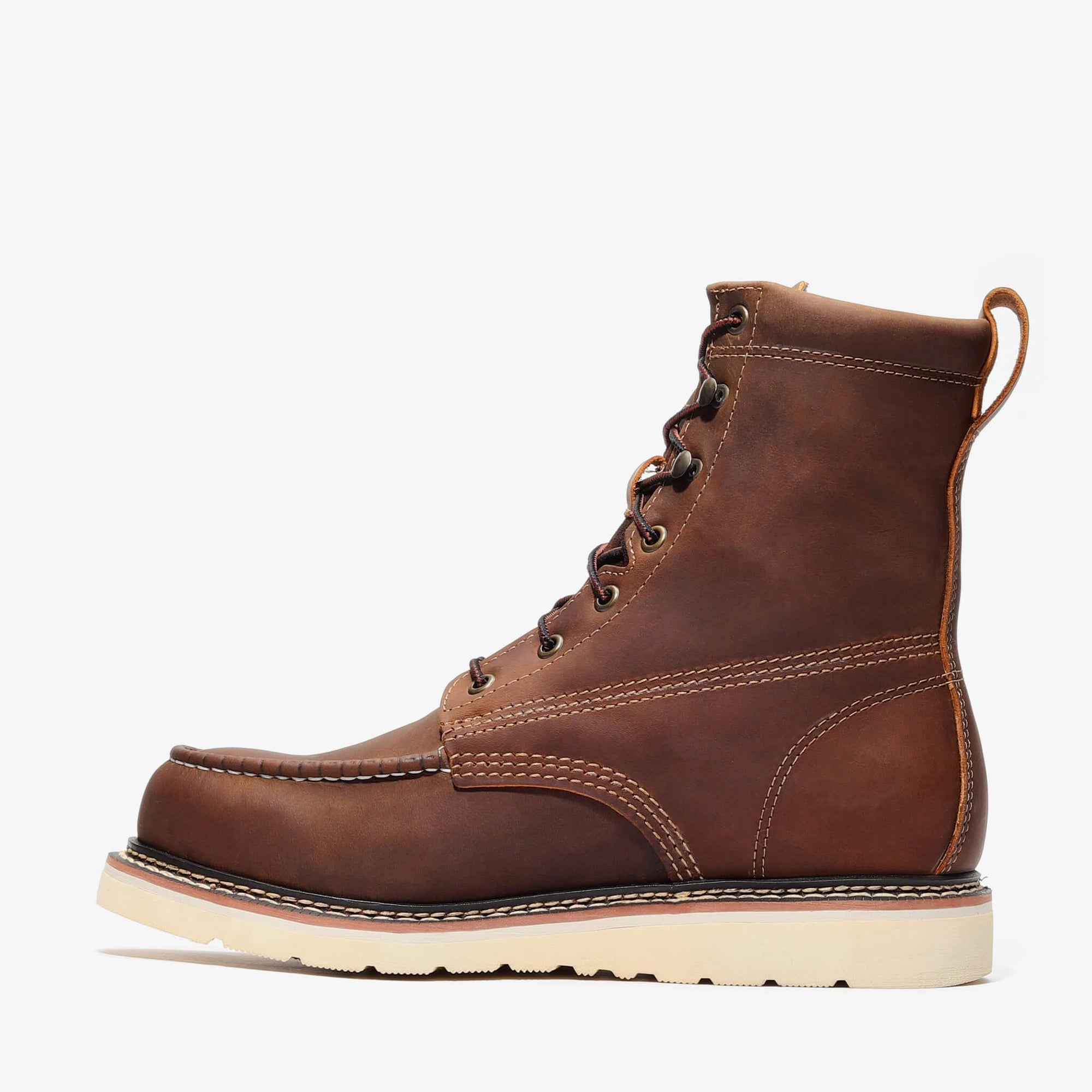 Frontier Classic 8" Moc Toe Steel Toe Boot – Brown