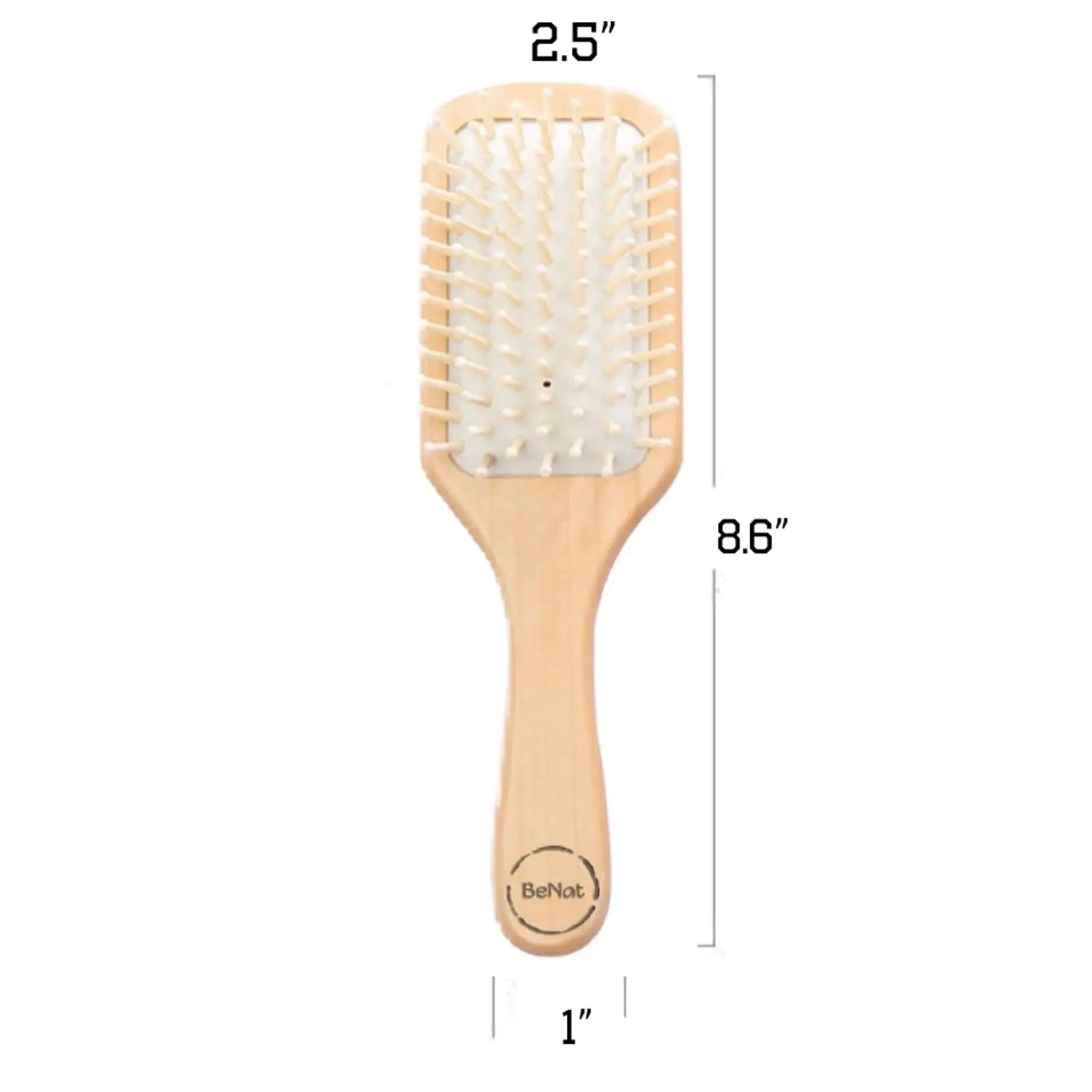Sustainable Bamboo Wooden Detangling Eco-Friendly Hairbrush - Natural Rubber Cushion & Smooth Bamboo Bristles