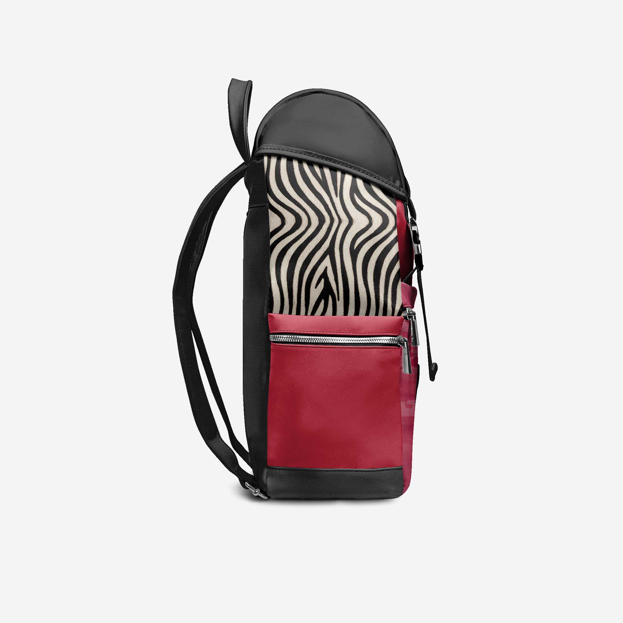 BYMANYC ® New York – NYC COUTURE Backpack in Fierce Red & Noir Zebra